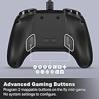 Vista 4 de PowerA Advantage Wired Controller for Nintendo Switch 2 - Black, Officially Licensed, Hall Effects, Mappable Buttons, Pro Controller, C Button, Negro