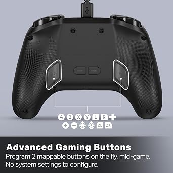 PowerA Advantage Wired Controller for Nintendo Switch 2 - Black, Officially Licensed, Hall Effects, Mappable Buttons, Pro Controller, C Button, On-board Audio Controls