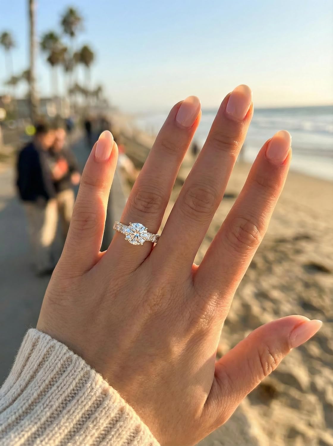 3.5CT Moissanite Engagement Ring for Women - 925 Sterling Silver Eternity Band with Round Cut Lab-Grown Moissanite, Wedding/Anniversary Jewelry Gift (Available in Sizes 5-9) - Image 7