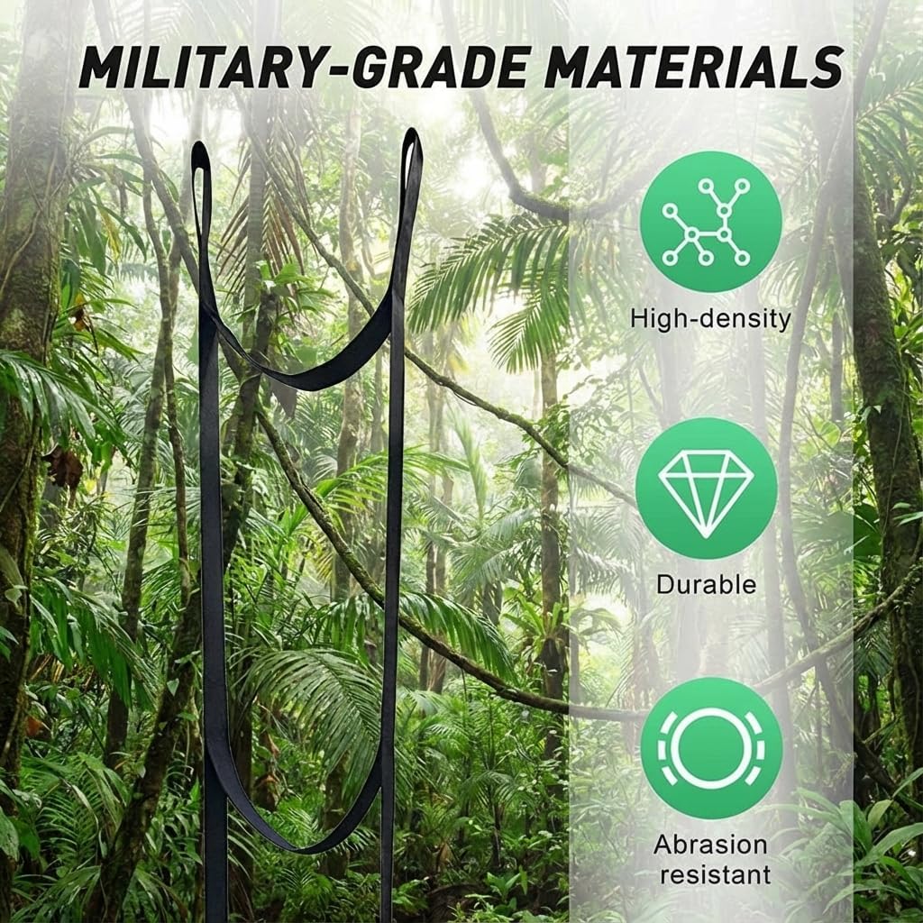 Double-Thickened and Widened 4-Step Climbing Aider for Hunting Tree Steps,Fall-preventing Adjustable Hook and Loop Design for a Wide Range of Climbing Stick