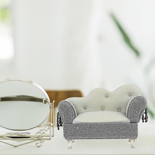 Miniatura 5 de Caja de almacenamiento de joyas, sofá, joyero, armario nórdico, sofá, hermoso joyero, casa de muñecas, muebles, decoración de escritorio para