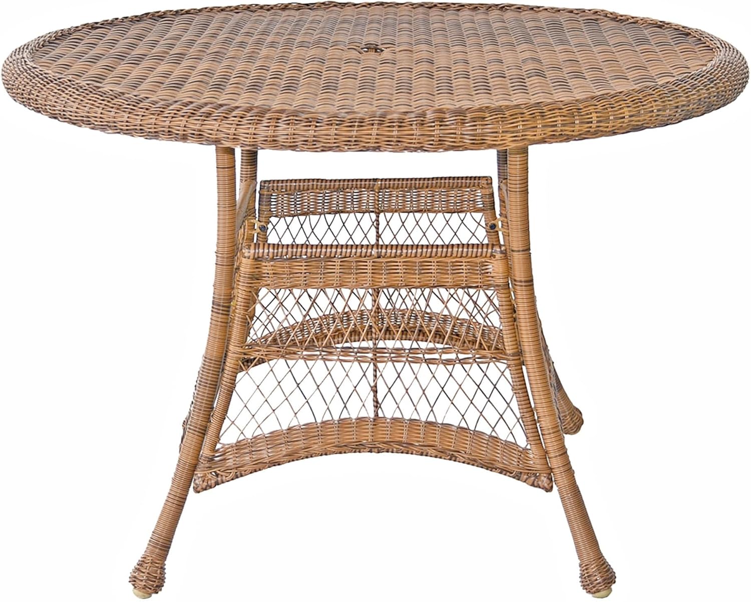 Jeco Wicker Round Dining Table, 44", White