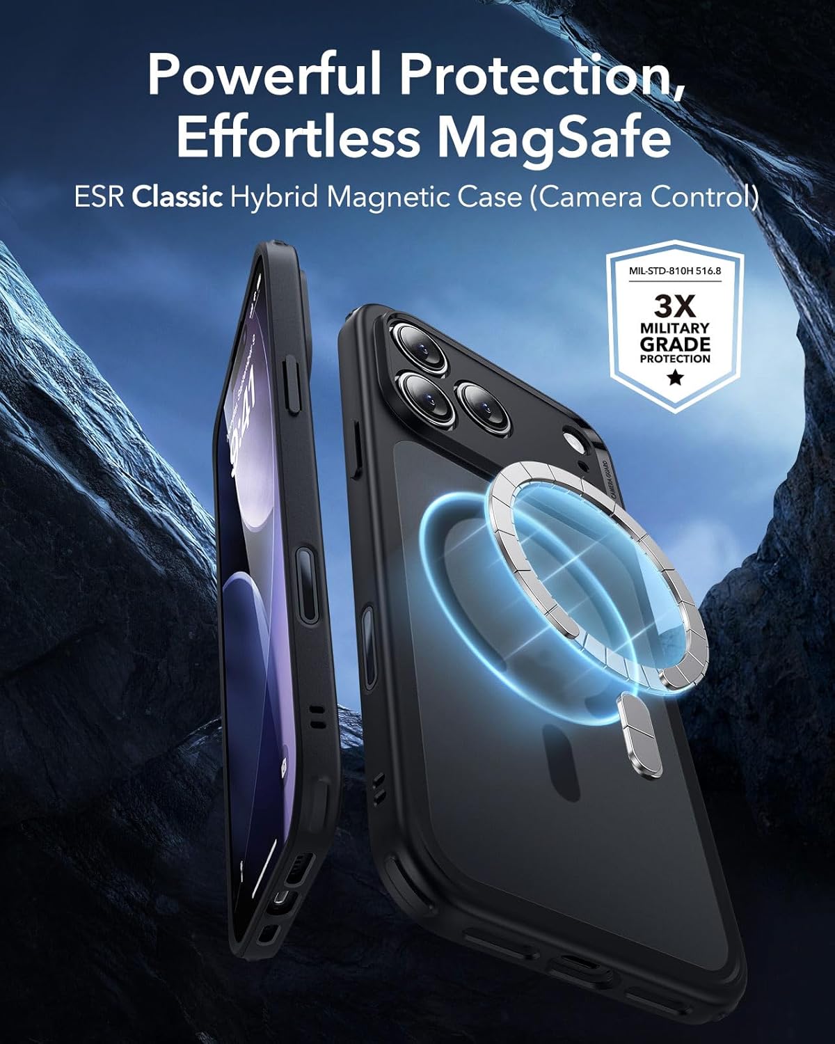 ESR for iPhone 17 Pro Case, Camera Control, Compatible with MagSafe, Shockof Military-Grade tection, Magnetic Phone Case for iPhone 17 Pro, Classic Hybrid Case, Frosted Black - Image 2