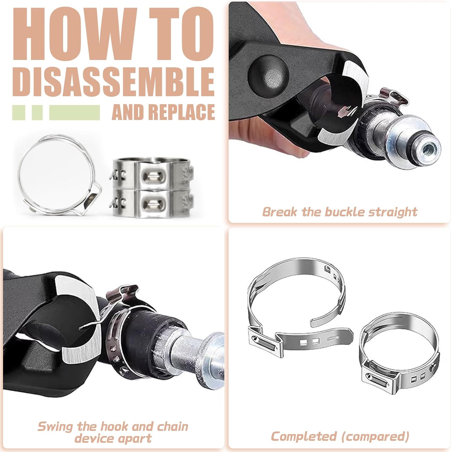 120Pcs PEX Cinch Clamps Rings,1/2 Inch Pex Crimp Ring,Single Ear Hose Clamp,304 Stainless Steel Cinch Crimp Rings Pinch Clamps for Pipe Hoses Fitting Connections