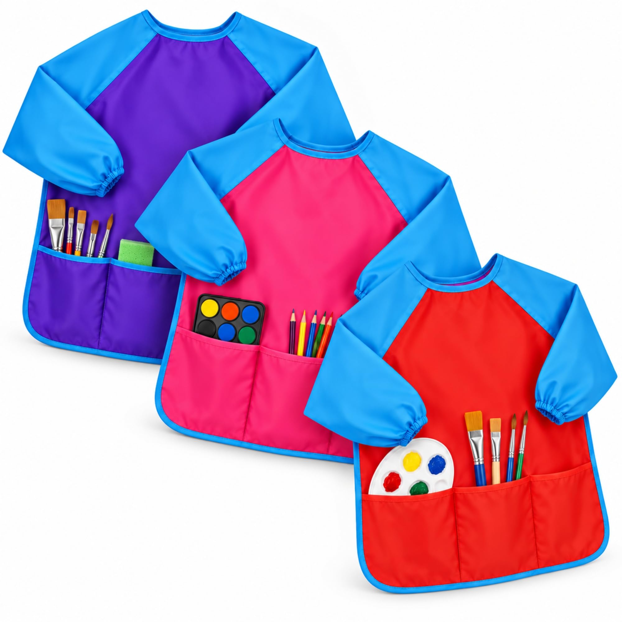 Delantal Pintura Niños Impermeable, Bata Pintura Niños, 3 Unidades - imagen 1