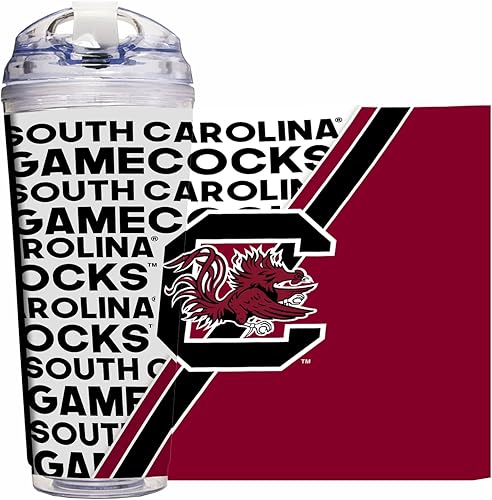 Miniatura 163 de Rico Industries NCAA - Vaso de acrílico estándar de 24 onzas con tapa con bisagras, vaso de doble pared con licencia oficial y popote
