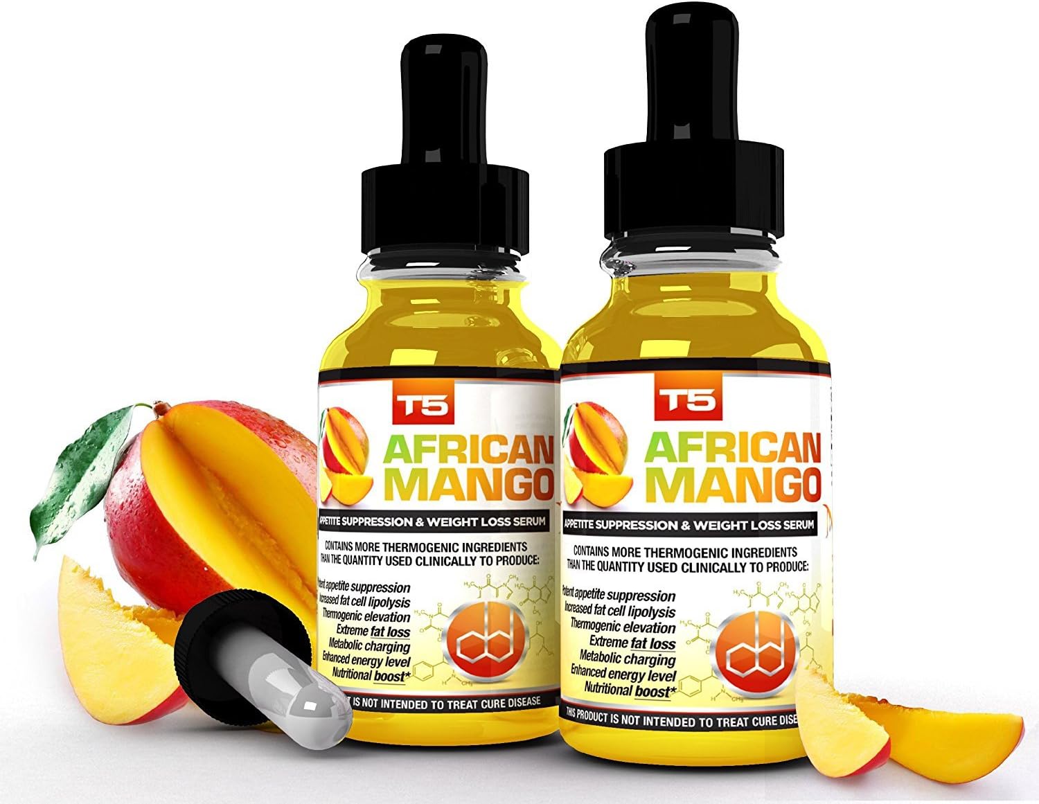 x2 T5 African Mango Serum: Powerful T5 Fat Burners & African Mango Blend for Extreme Weight Loss/Slimming/Fat Burning (2 Month Supply)