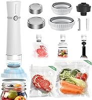 Innoworld 3-in-1 Handheld Vacuum Sealer for Food Bags, Mason Jars & Wine Bottles - Compact Saver with Reusable Bags & Lids