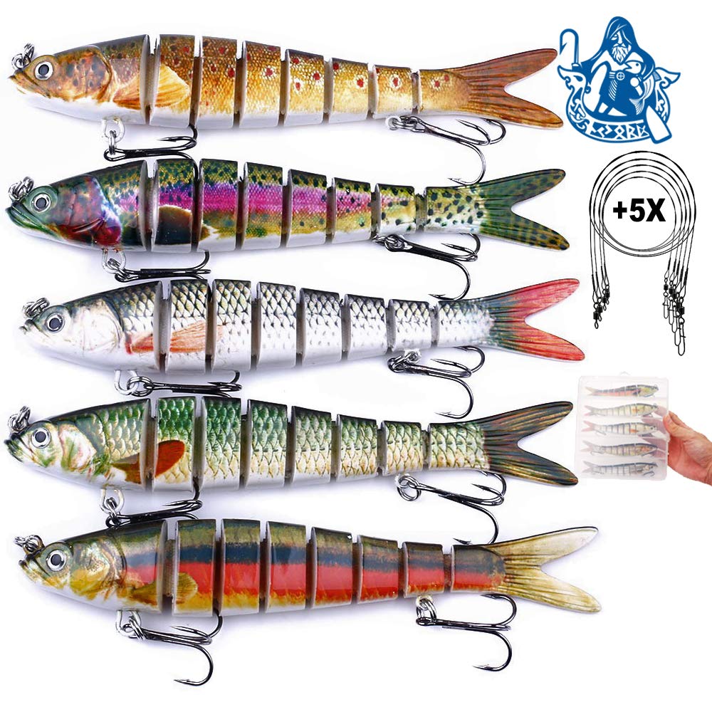 Njord Kalastus Zander - Set Di Esche In Gomma Shad, 10 Pezzi Da 7,5 Cm, Colori Accattivanti Per La Pesca Di Persico E Trota