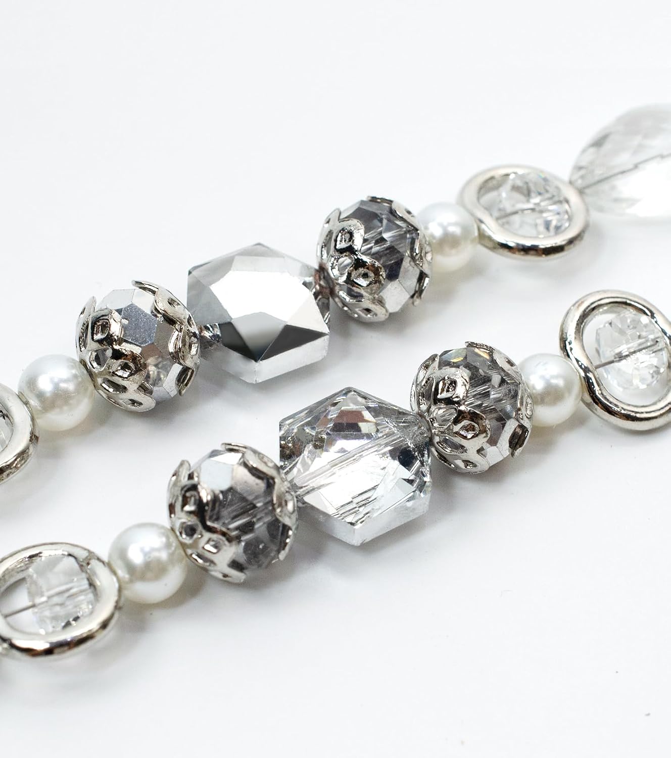 Glass Beads for Bracelets Jewelry Making Adults Keychains Bead Strand Large Unique Crystal Assortment for Craft Rondelle Faceted Flat Crackle Sparkly Bling Cute Pretty Beading Kit (2-pcs Crystal) image 4