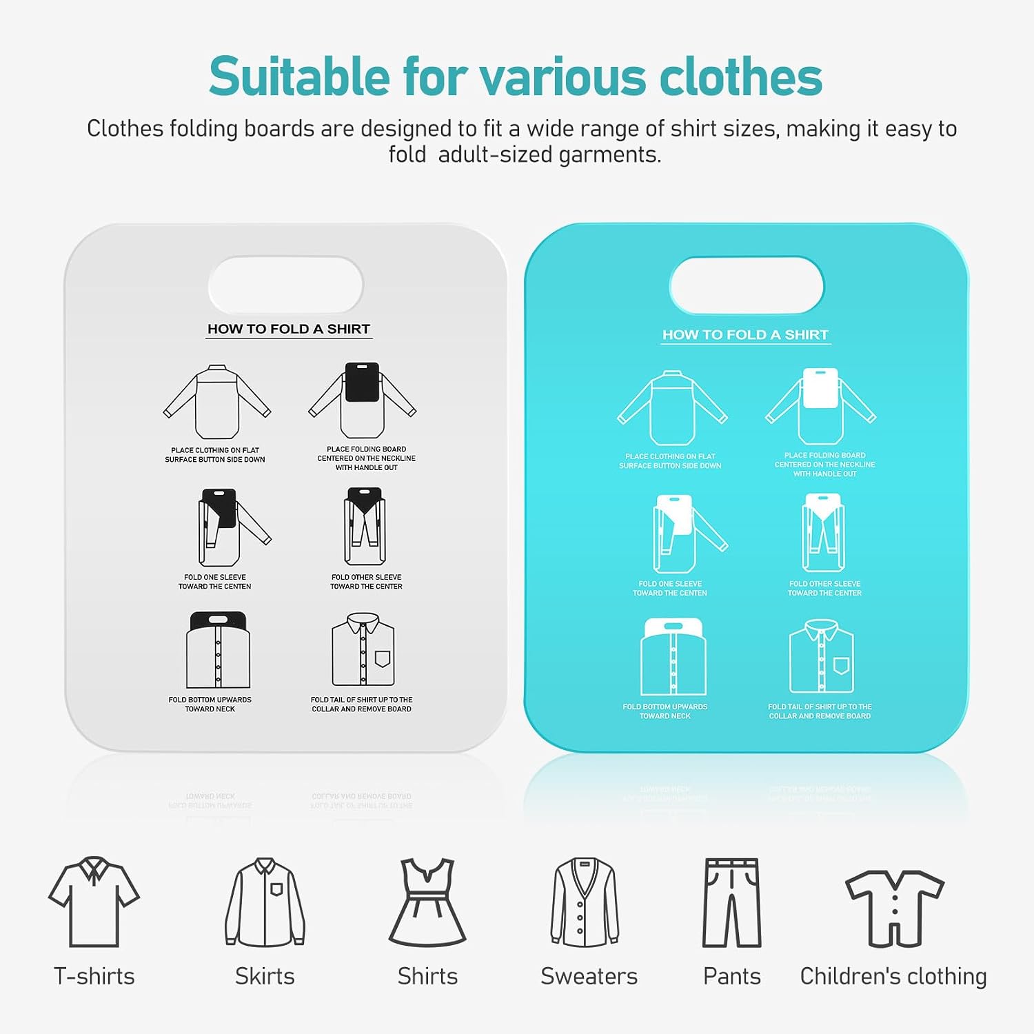 2 Pcs Shirt Folding Boards PP Easy Use Portable Clothes