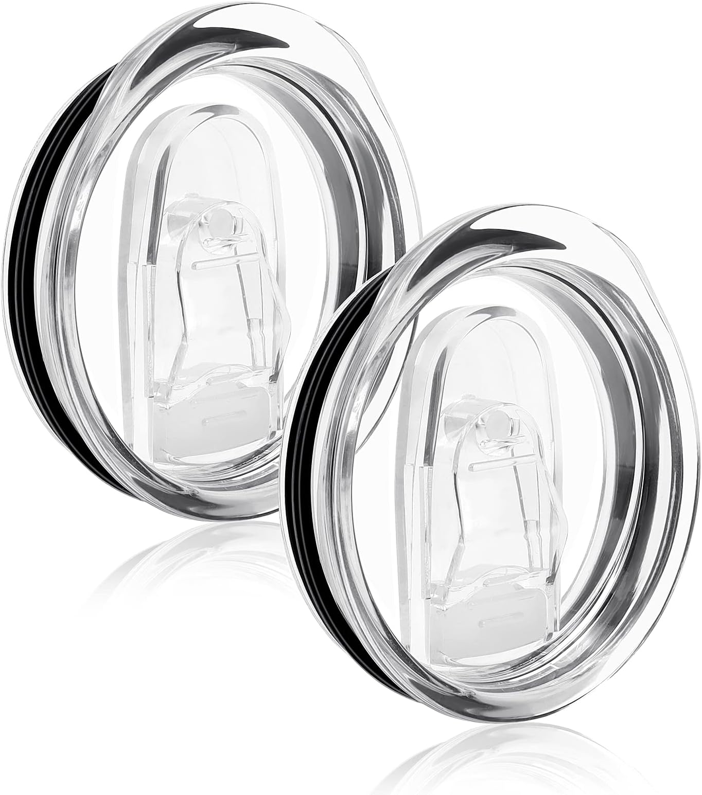 2PCS 20 Oz Skinny Replacement Lids Tumbler Replacement Lids Clear Spill Proof Durable Covers Tumblers Lid Cup Plastic Splash Resistant Sliding Covers Fit For Mouth Tumbler Cooler Cup