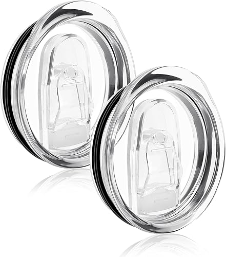 2 tapas de repuesto delgadas de 20 onzas, tapas de repuesto, transparentes, a prueba de derrames, duraderas, para vasos, tapas deslizantes de