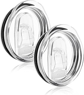 2PCS 20 Oz Skinny Replacement Lids Tumbler Replacement Lids Clear Spill Proof Durable Covers Tumblers Lid Cup Plastic Splash Resistant Sliding Covers Fit For Mouth Tumbler Cooler Cup