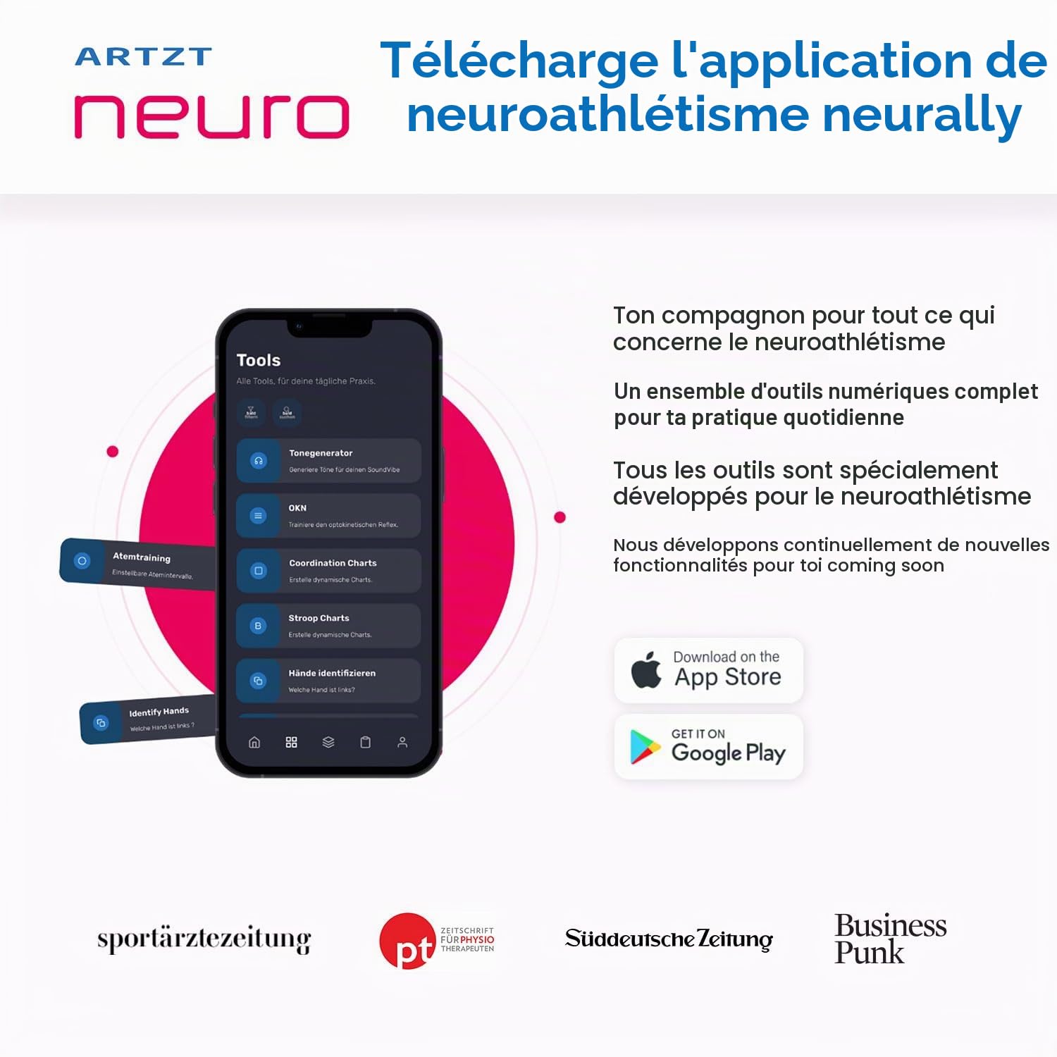 Vision Stick Lot de 4 bâtons de focalisation pour entraînement neurocentré et neuroathlétisme | Entraînement des yeux pour améliorer la concentration, la coordination et la perception