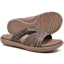 KuaiLu Womens Fashion Orthotic Slides Arch Support Slip On Walking Sandals, Brown, 8 gallery image