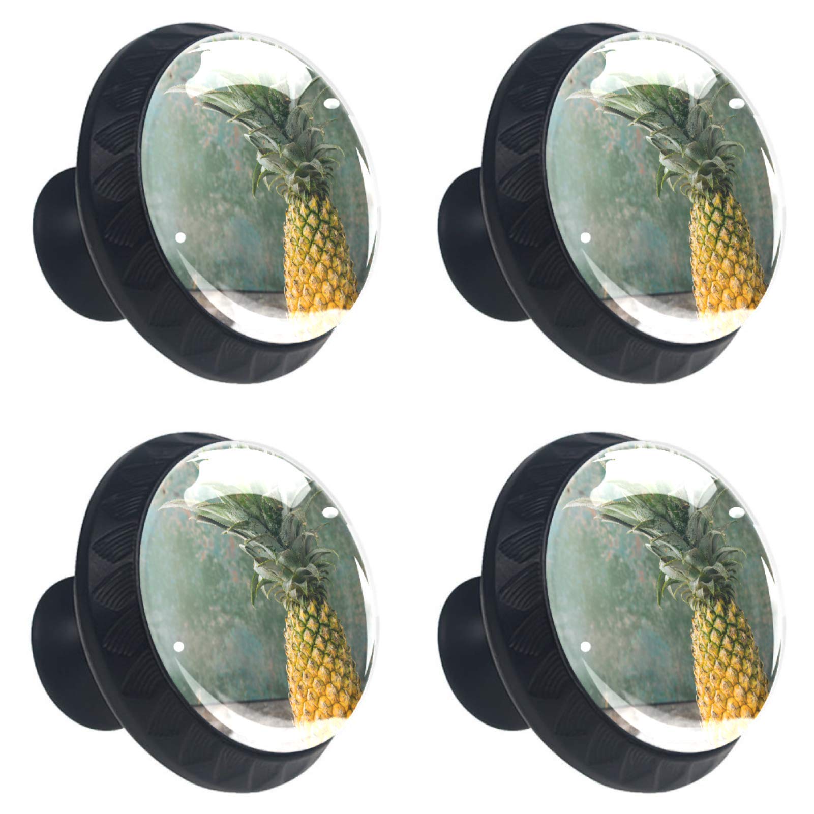 Boutons de meuble en verre de qualité supérieure lot de 4 poignées ananas 30 mm