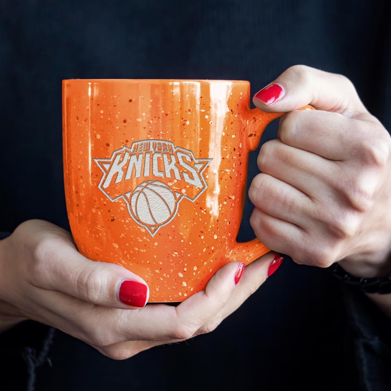 NBA Basketball Alternate 16 oz Team Color Laser Engraved Speckled Ceramic Coffee Mug - Image 4