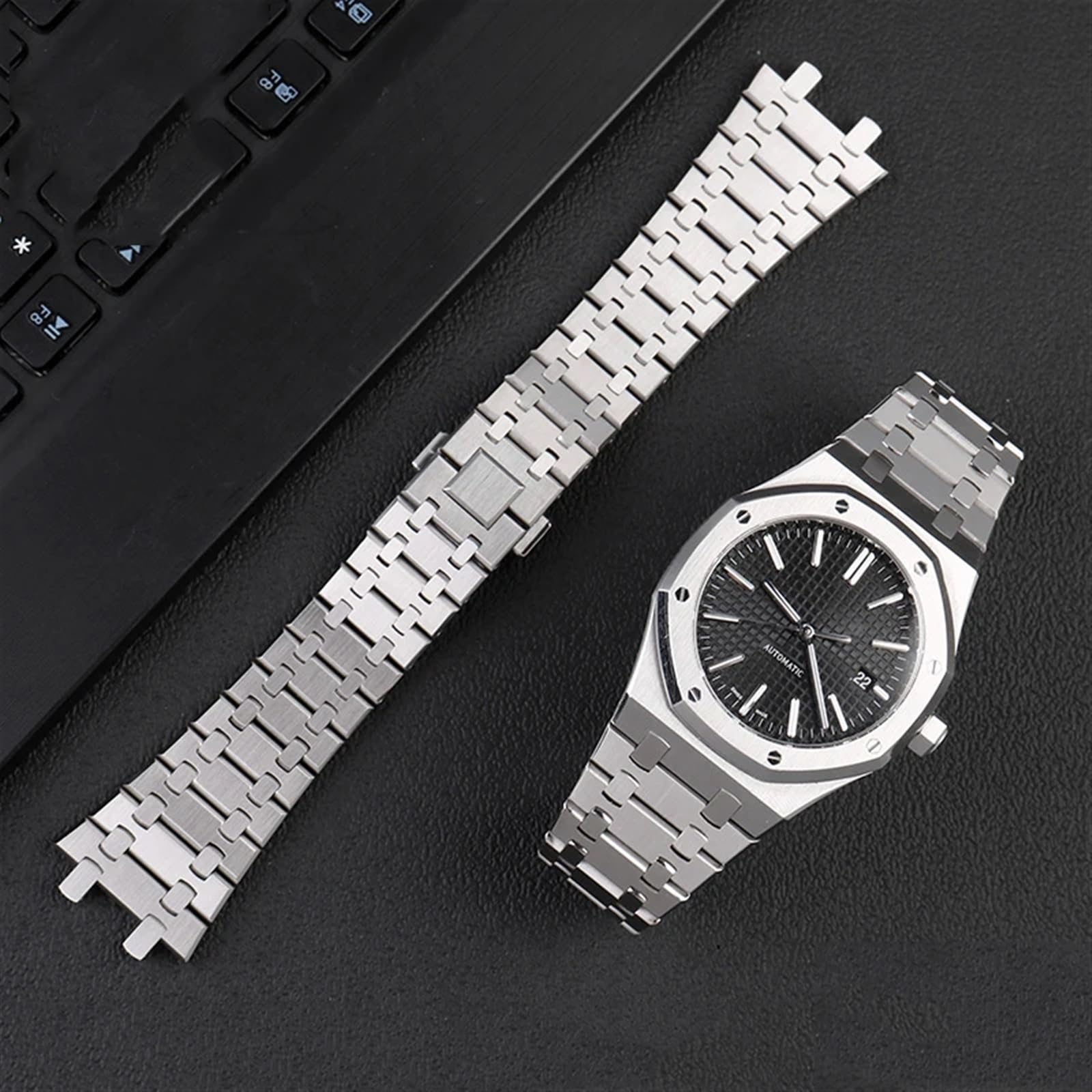 Dla AP Royal Oak Fine Steel Watch Band 15400/26331/15500 męski łańcuszek do zegarka 26mm 28mm akcesoria do zegarków