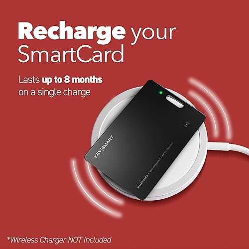 Miniatura 3 de KeySmart SmartCard - Tarjeta de seguimiento de cartera fina, recargable y reutilizable, ranura para cordón versátil o agujero para llavero, funciona