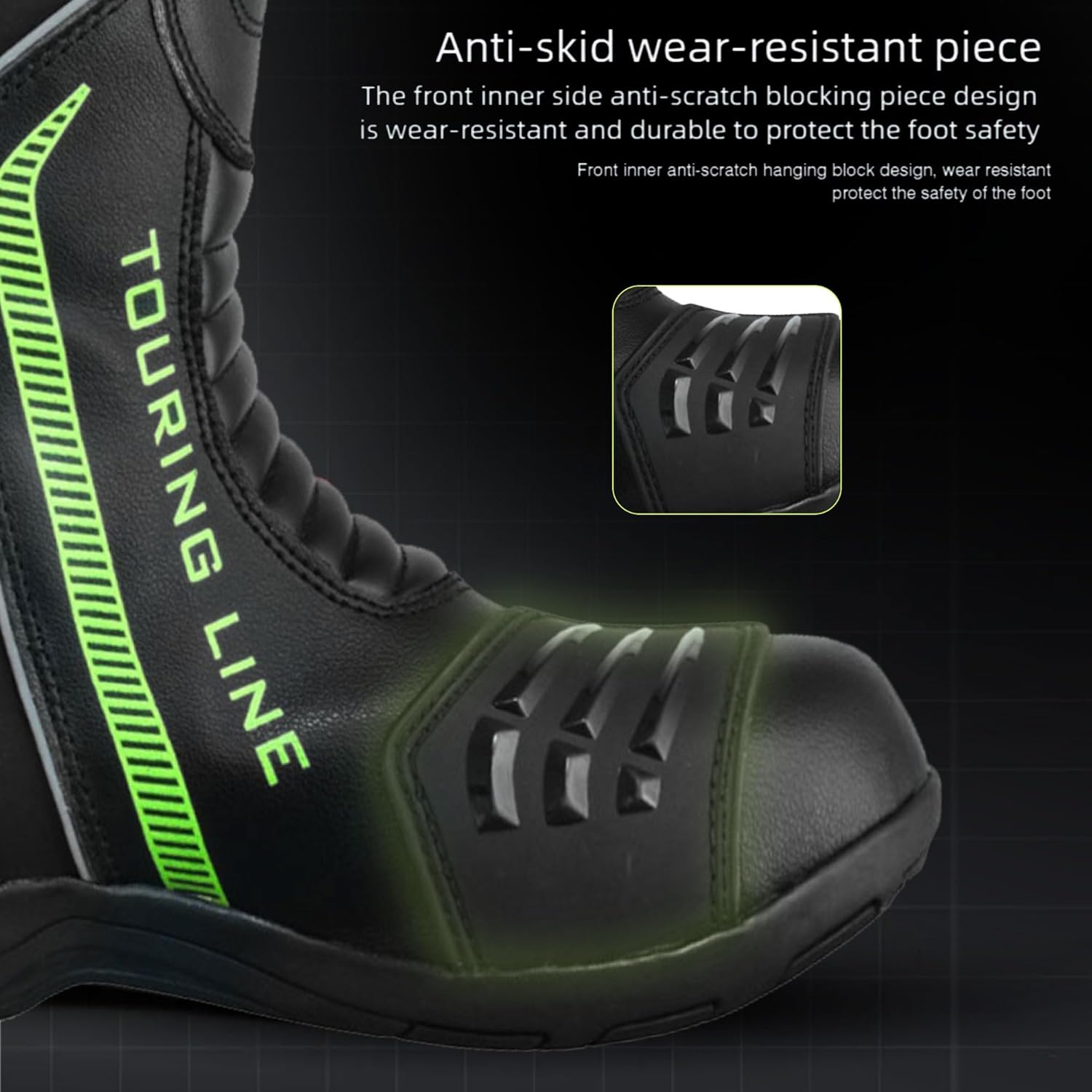 Men's Motocross Motorcycle Boots – Protective Genuine Leather Riding Shoes with Durable Non-Slip Rubber Sole for Road