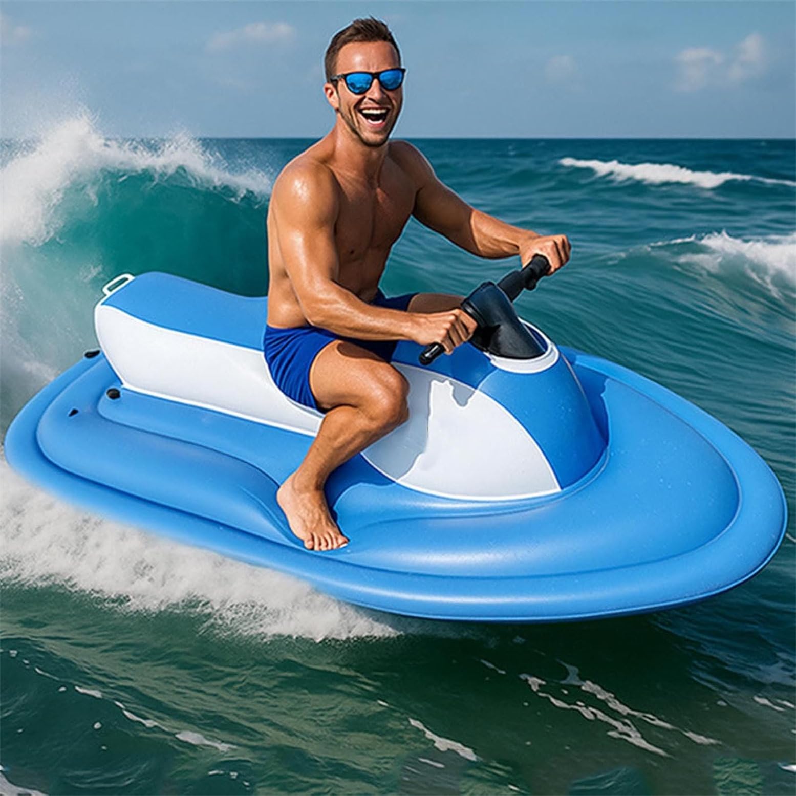 Nadmuchiwany Skuter Wodny Dla Dorosłych I Dzieci, Kompletny Zestaw Akcesoriów Do 2-Osobowej Nadmuchiwanej łodzi, Letnia Nadmuchiwana Zabawka Wodna Do Sportów Wodnych Summer Outdoor Lake Sea