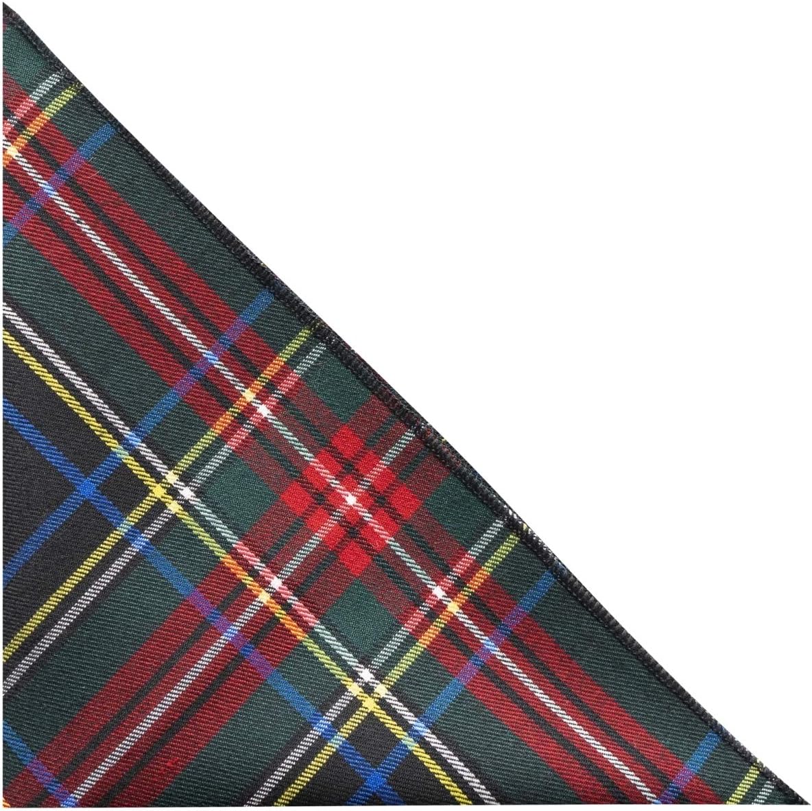 Traditional Dark Green & Black Tartan Pocket Square, Handkerchief, Check, Plaid