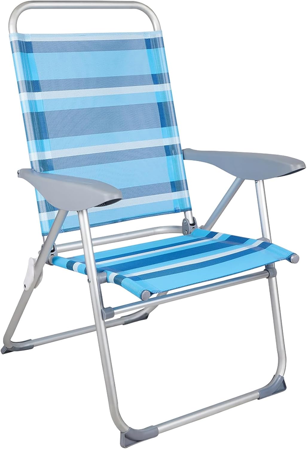 屋外調節可能なリクライニングビーチチェア 折りたたみ式 昼休みベッド キャンプ用 携帯便利 レジャーシート 軽量 (ブルー)