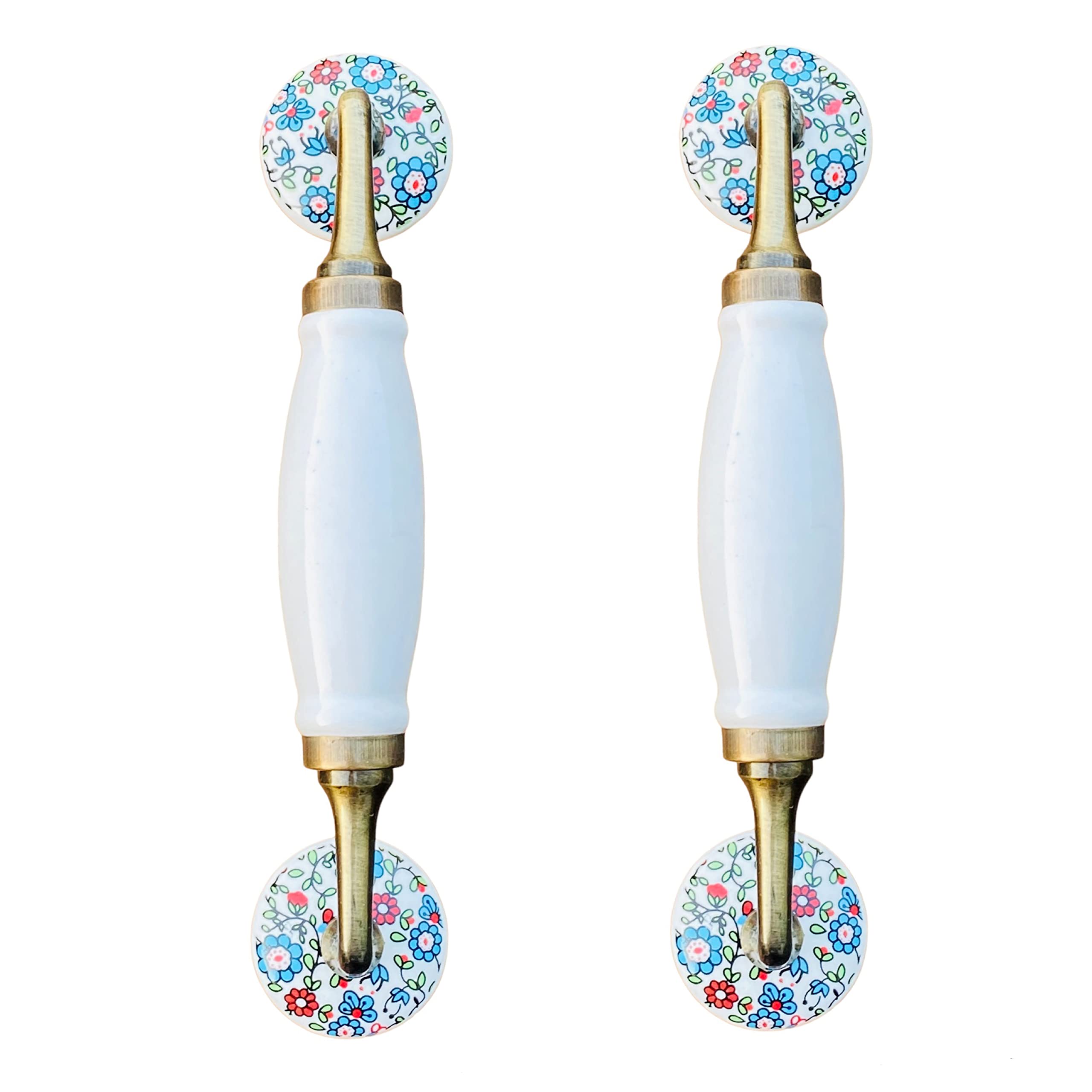 Maison Belle Ceramic Door Handle Gold Antique Finish - Hole to Hole 6.5 INCH (Pack of 1 Handle) (Pink - Size 8.5 INCH) — Amazon image 17