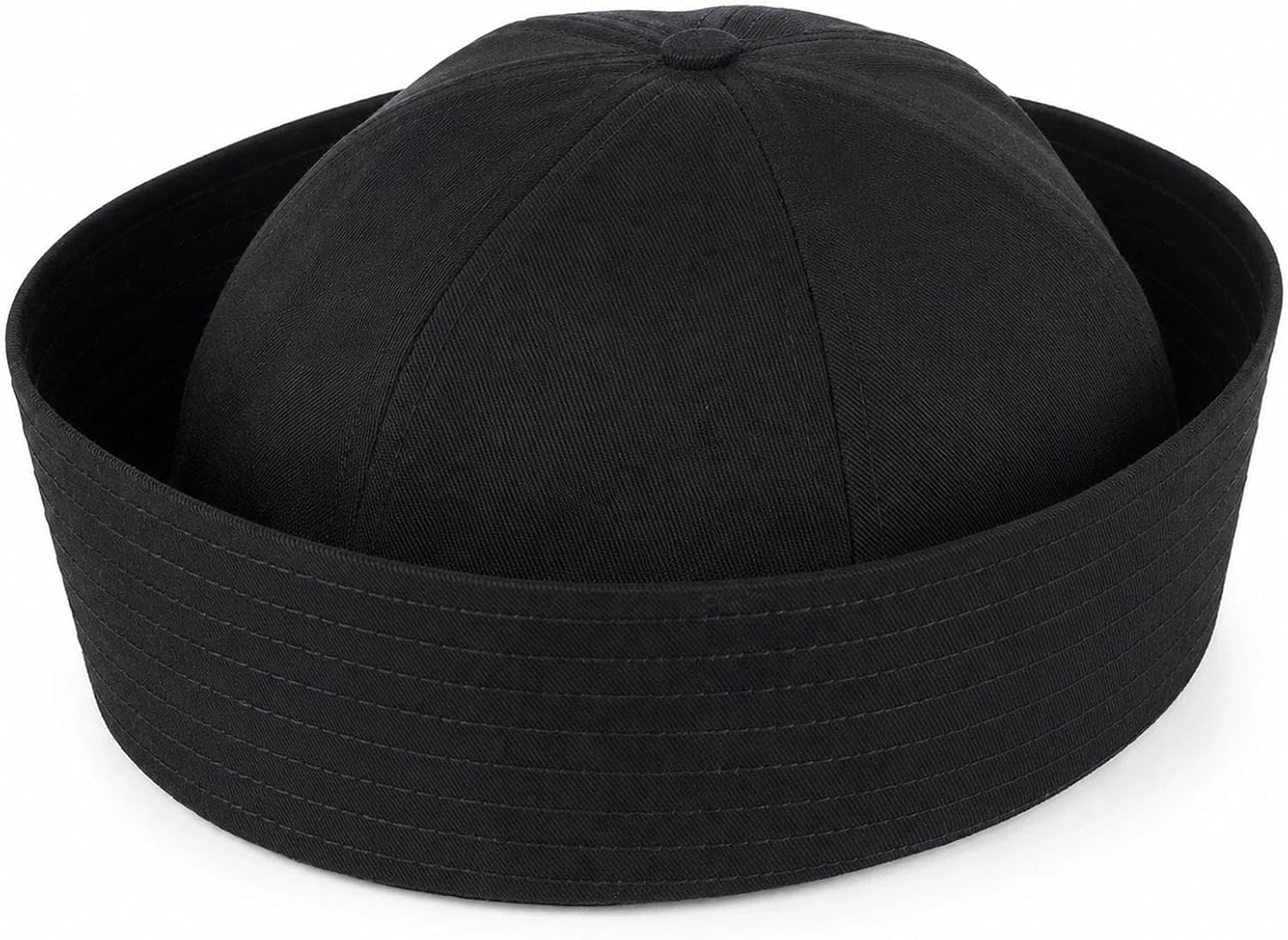 LOGOFUN Captain Hat Navy Sailor Sea Cap Black | Adjustable; Cosplay Costume Accessories for Halloween