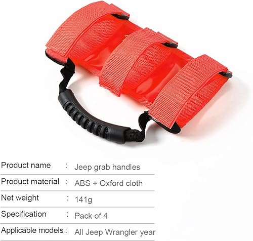 Miniatura 10 de JeCar 4 asas de agarre resistentes compatibles con Jeep Wrangler 1955-2023 JK JL CJ YJ TJ Unlimited (amarillo)