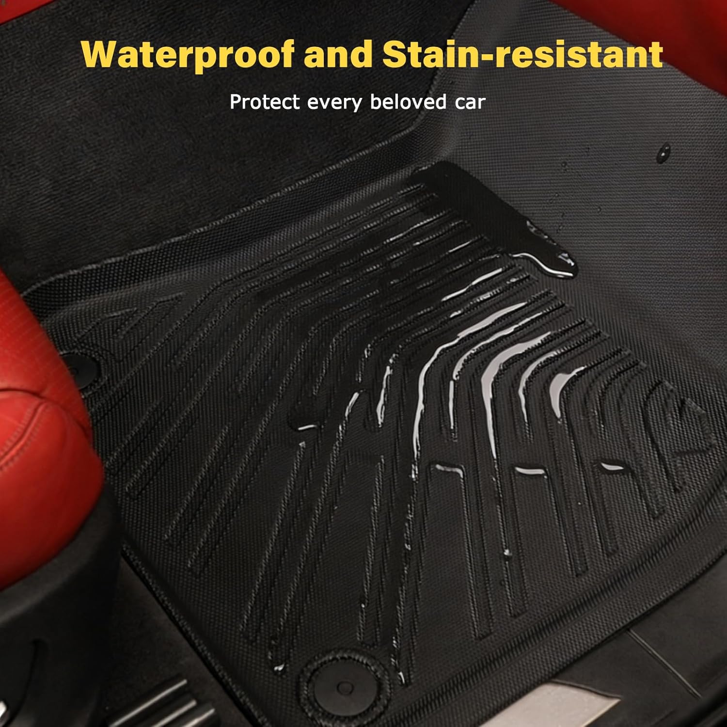 Custom Fit Floor Mats for Porsche Cayenne 2019-2025, Full Set All Weather TPE Cayenne Floor Mats & Cargo Liner, High Edge Waterproof Non-Slip Porsche Car Mats, Easy to Clean (Black)