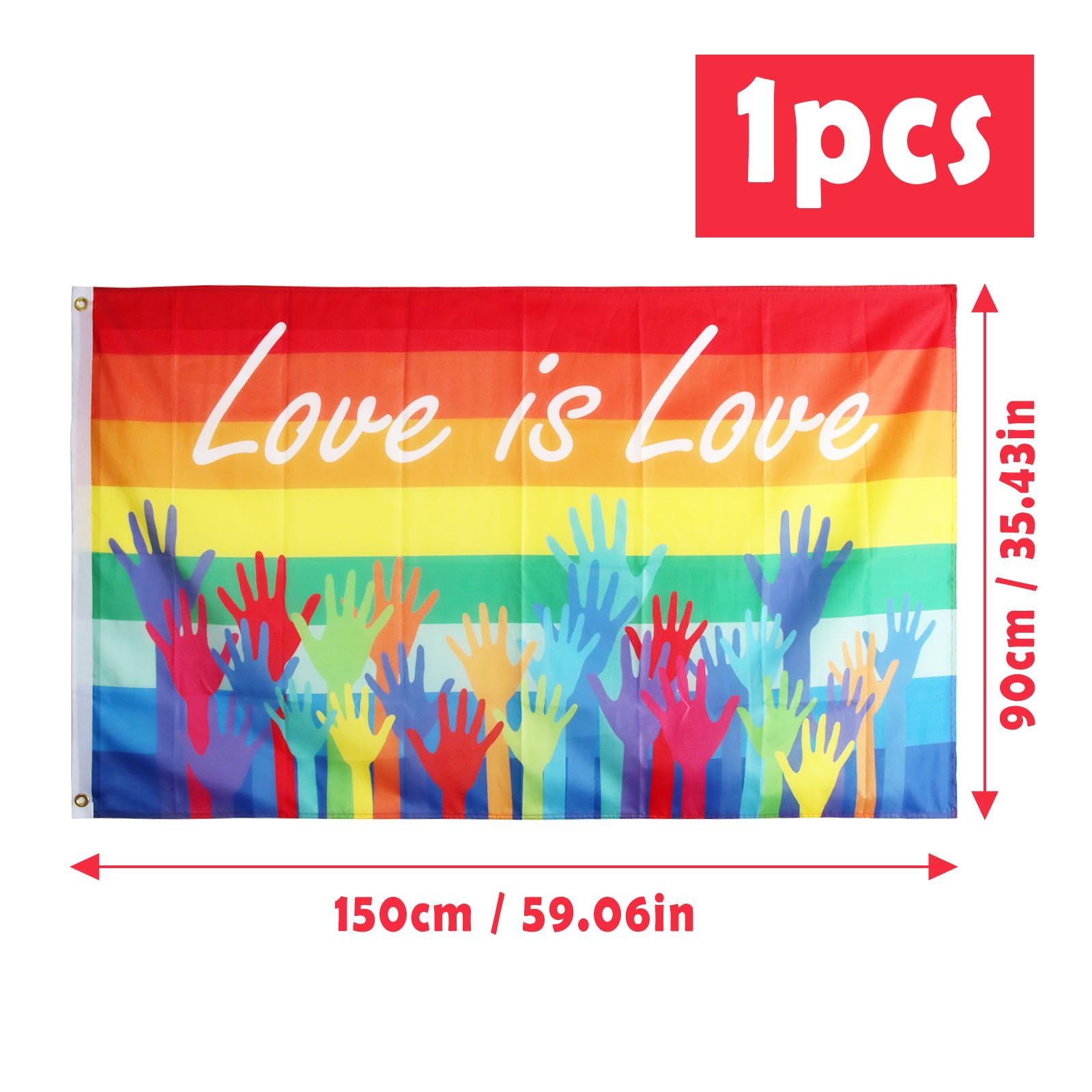 JZZJ, 2 bandiere color arcobaleno del Gay Pride, ideale per festival, 150 x 90 cm