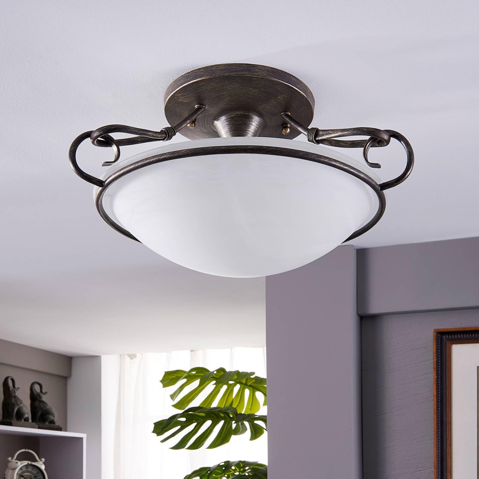 Lindby Deckenlampe Rando (Landhaus, Vintage Rustikal) in Alu aus Metall (3 flammig E27) - Deckenleuchte Lampe Wohnzimmerleuchte