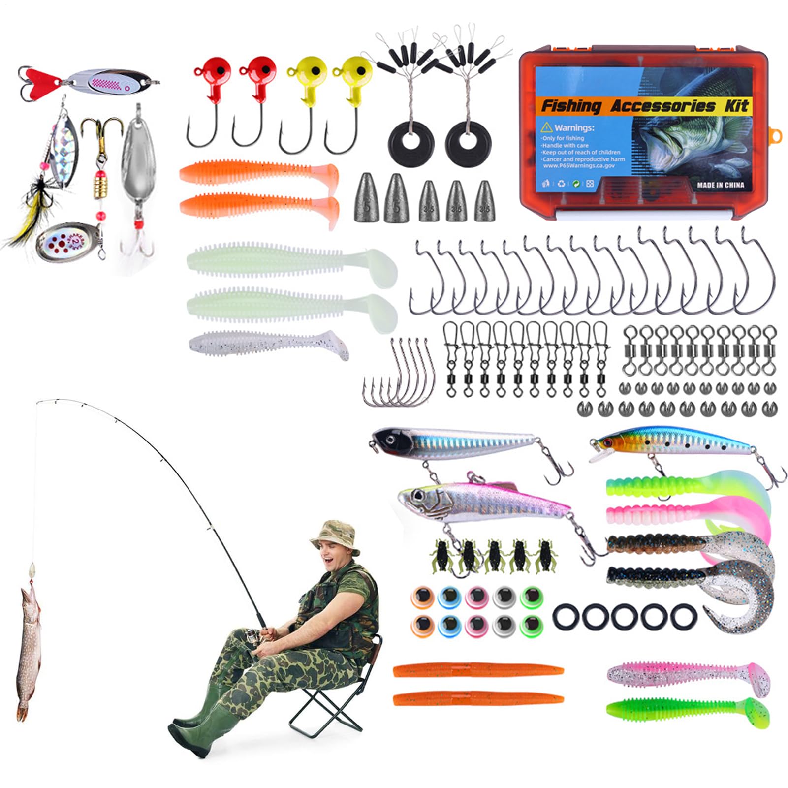 Kit de señuelos artificiales de pesca para aguas dulces bajas y truchas en ríos