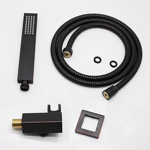 Miniatura 2 de AYIVG Baño latón 10 pulgadas montaje pared techo lluvia sistema mezclador sistema mezclador (montaje en techo, oro cepillado)