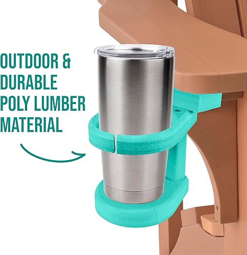 Miniatura 2 de Portavasos duradero para muebles de exterior  Accesorio para silla Adirondack, verde azulado, perfecto para entusiastas del aire libre, asequible y