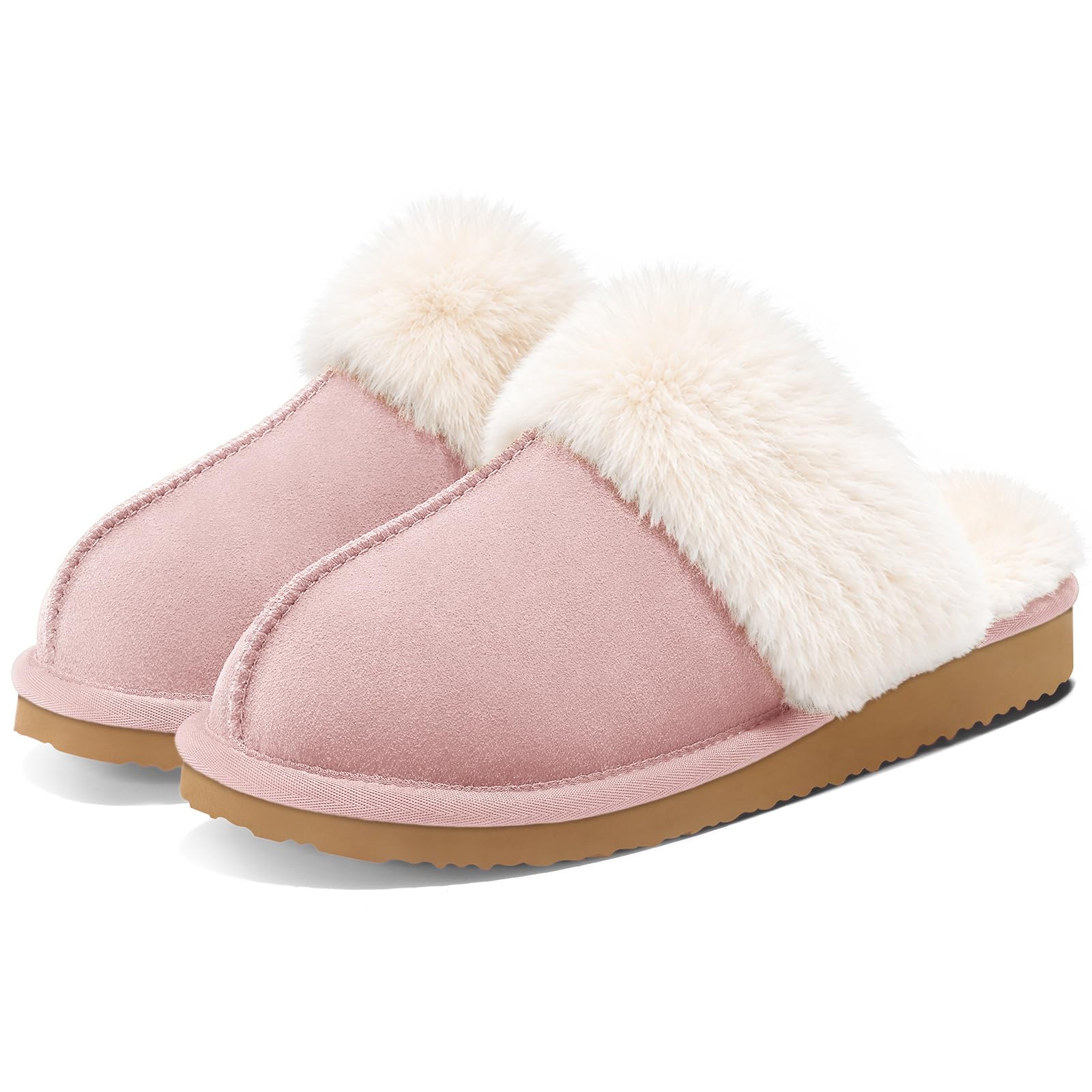 Litfun Fuzzy Slippers for Women Memory Foam Indoor House Shoes