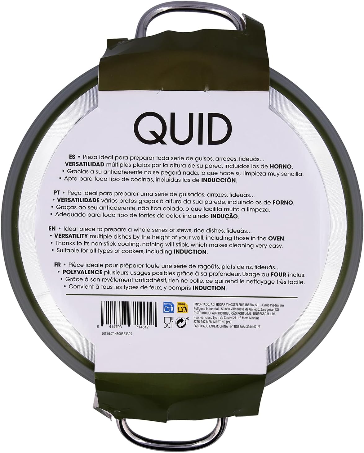 Naturalia Pressed Aluminium Rice Cooker 32x5 cm Green