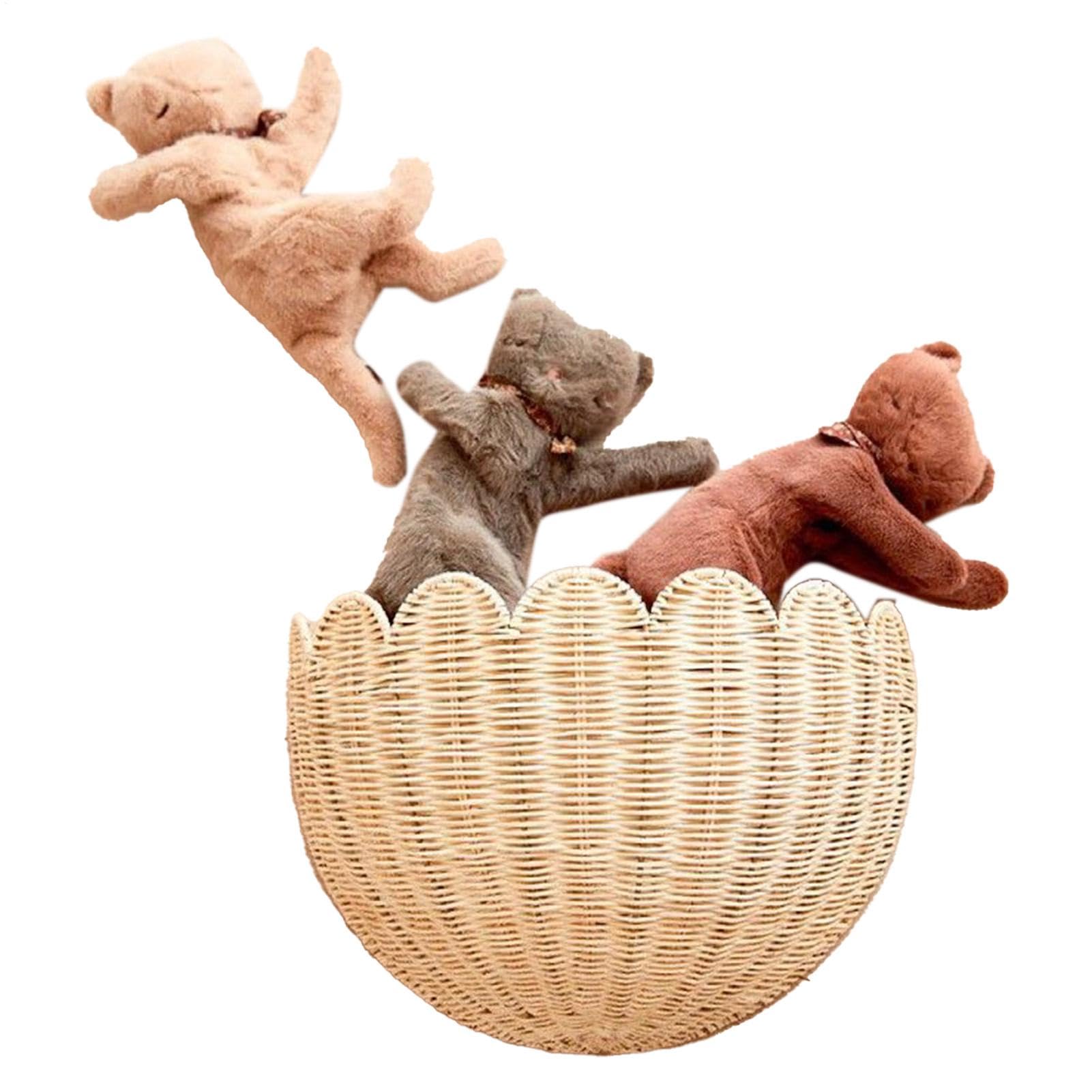 Organizer Rattan Intrecciato A Mano Smerlato, Arredamento, , Contenitore | Cesto Da Parete Organizer Decorativo Sospeso Per Soggiorno, Studio, Cameretta, Camera Da , Bagno, Ingresso, Lavanderia