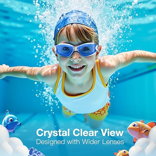 Miniatura 5 de Braylin Gafas de natación para niños, paquete de 2 gafas de natación para niños, adolescentes, niños o niñas, gafas de natación para piscina