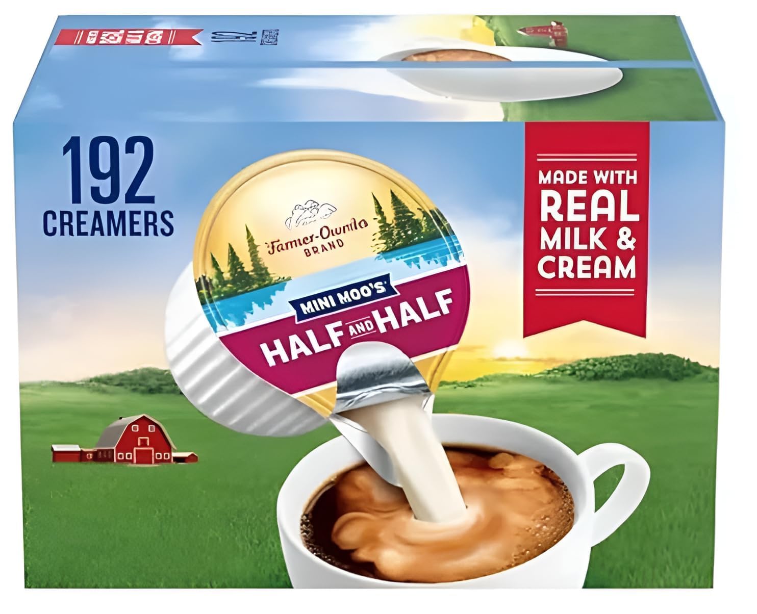 Land Coffee Creamer Mini Moo’s Half & Half Creamer Singles, 192 Ct WITH Elesbão 22 STICKER