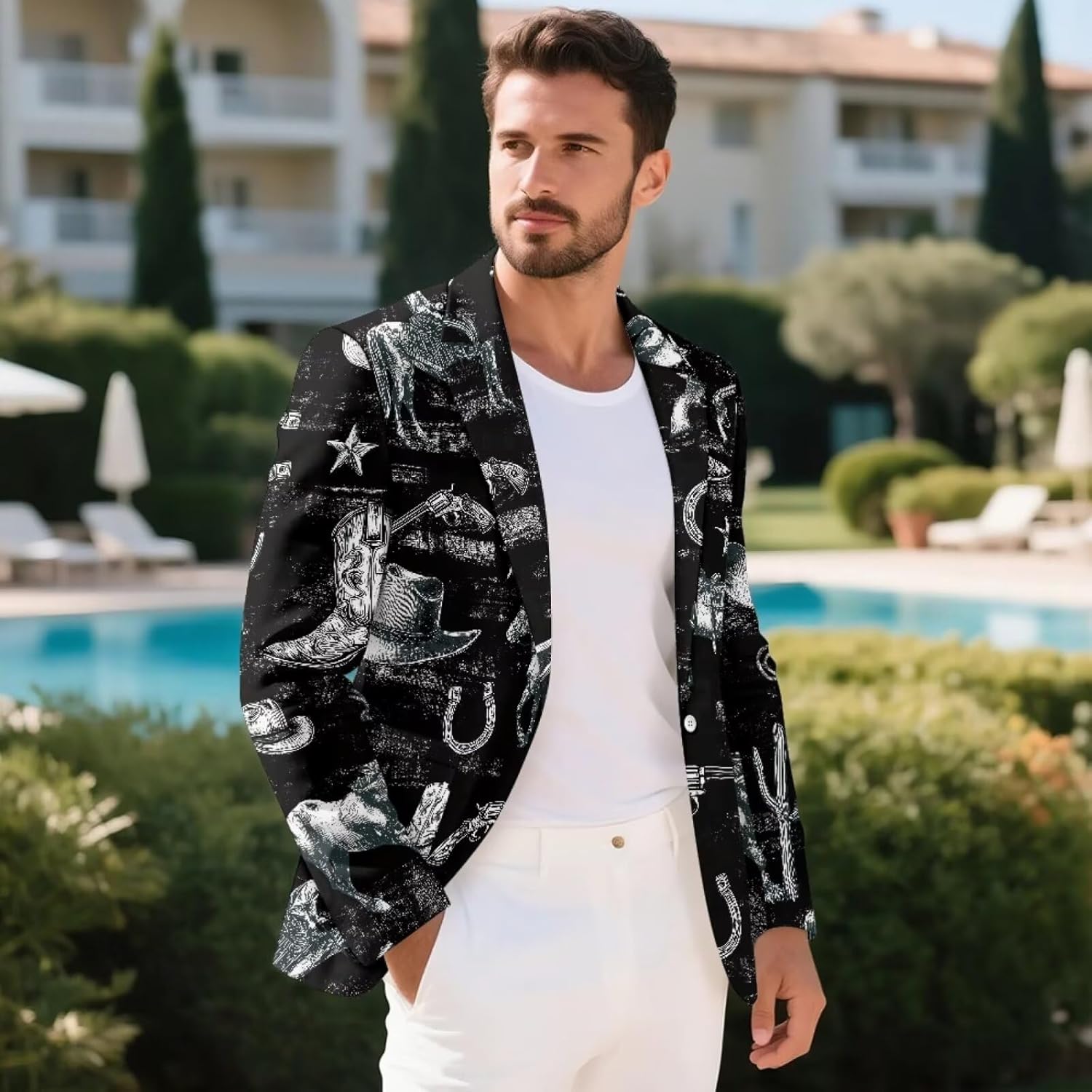 Lined Blazer Men Casual Slim Fit Suit Jacket One Button Business Sport Coat with Pockets S-5XL