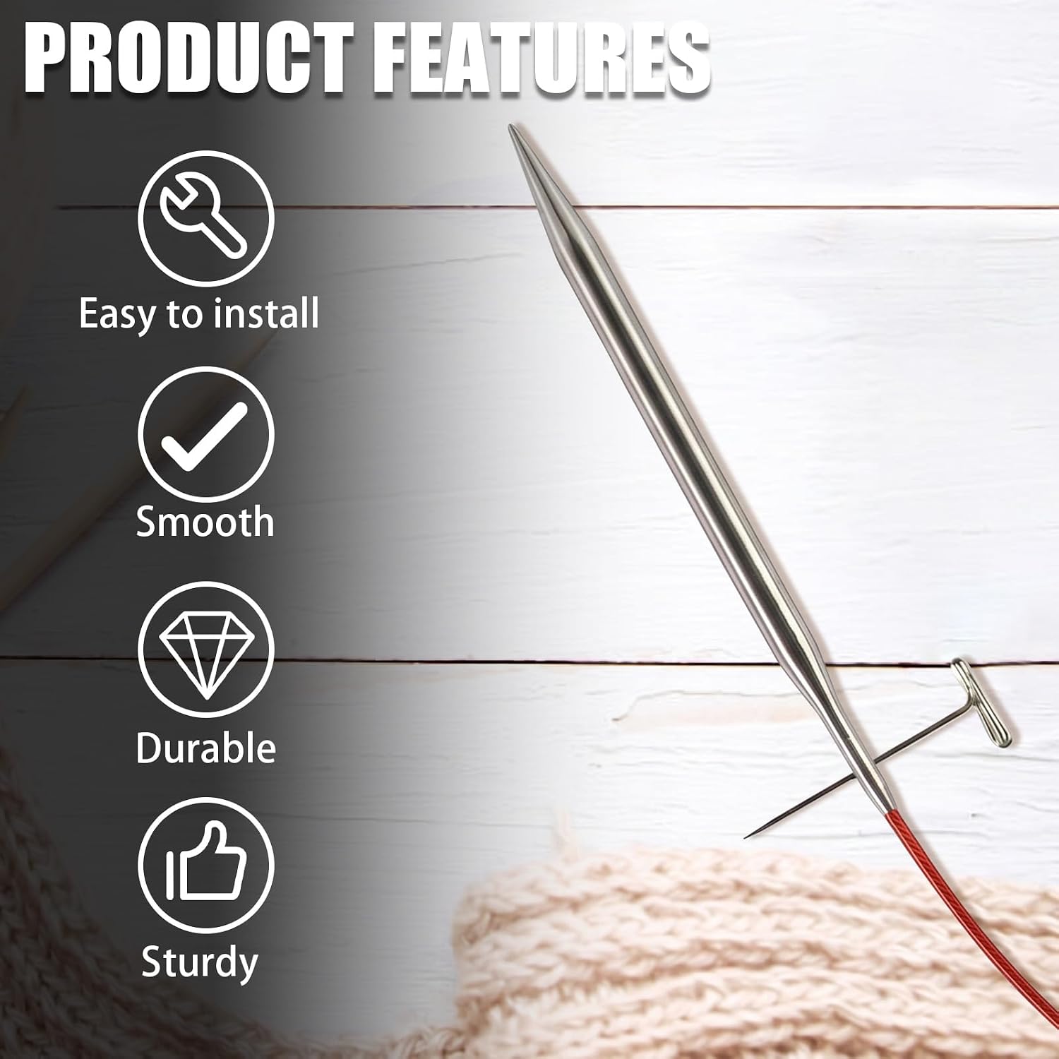 37 in Interchangeable Knitting Cables Works with ChiaoGoo Twist Red Lace