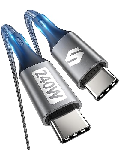 Miniatura 9 de Silkland Cable USB C a USB C de 240 W (10 pies, paquete de 2), carga rápida de 100 W PD 3.1 USBC cable tipo C compatible con iPhone