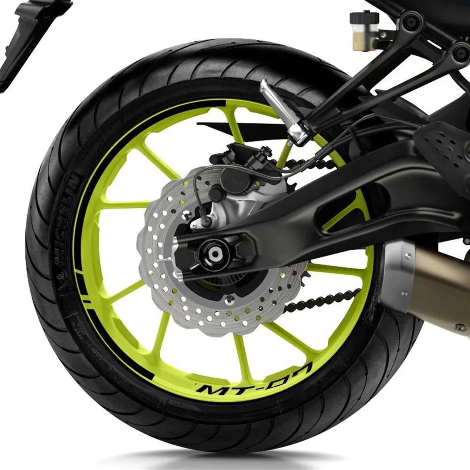 ZAPORA Trottinette Autocollant Réfléchissant De Bande De Jante De Roue De Moto, Ensemble Complet D'autocollants Et pour Y&amaha Mt07 09 MT-07 MT-09 Autocollant Bord(Color1)