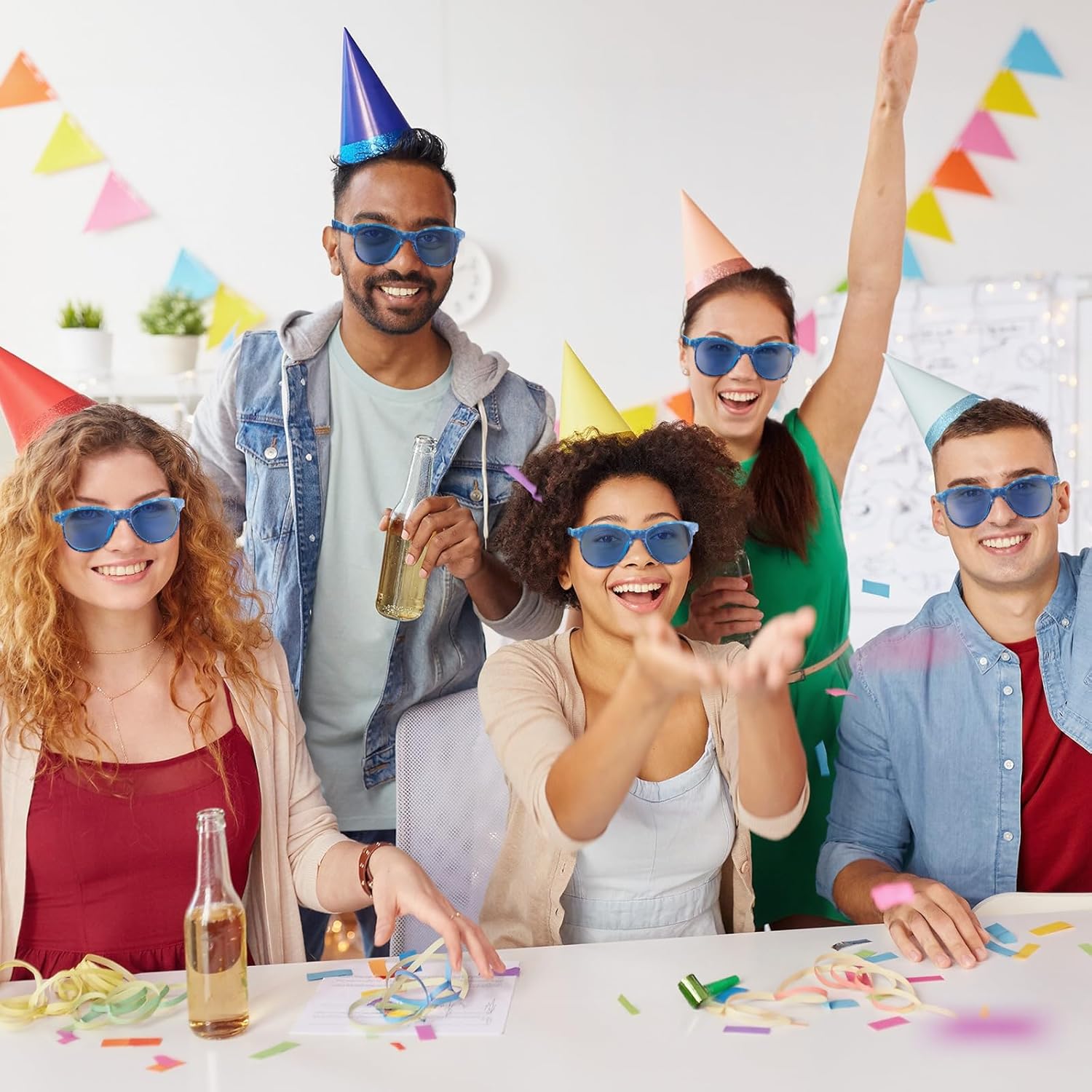 Relaxweex 12 Pcs Snowflake Party Favor Glasses Gifts Bulk Snowflake Favors Blue Snow Flake Eyeglasses for Summer Gift Bags Stuffer Birthday Party and Outdoor Activity