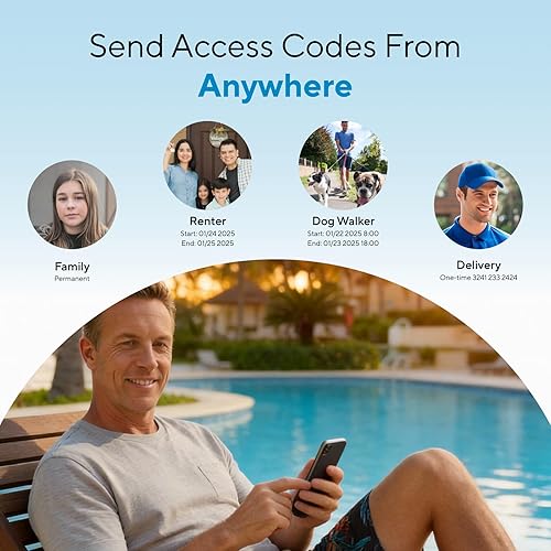 Vista 5 de ULTRALOQ Bolt NFC Smart Lock, Tap to Unlock with Apple Home Key and Android NFC, Built-in WiFi Deadbolt, App Remote Control, Auto Lock, Works with