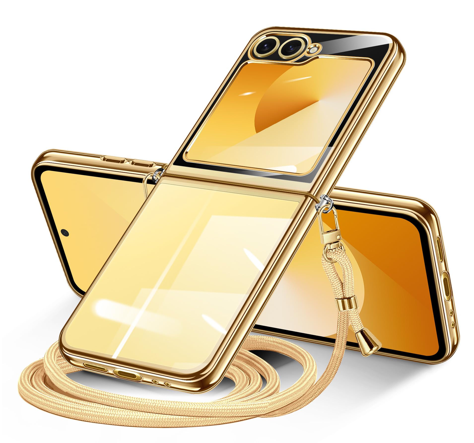 Amazon.co.jp: NISIILNG Galaxy Z Flip 6 用 ケース クリア ショルダー