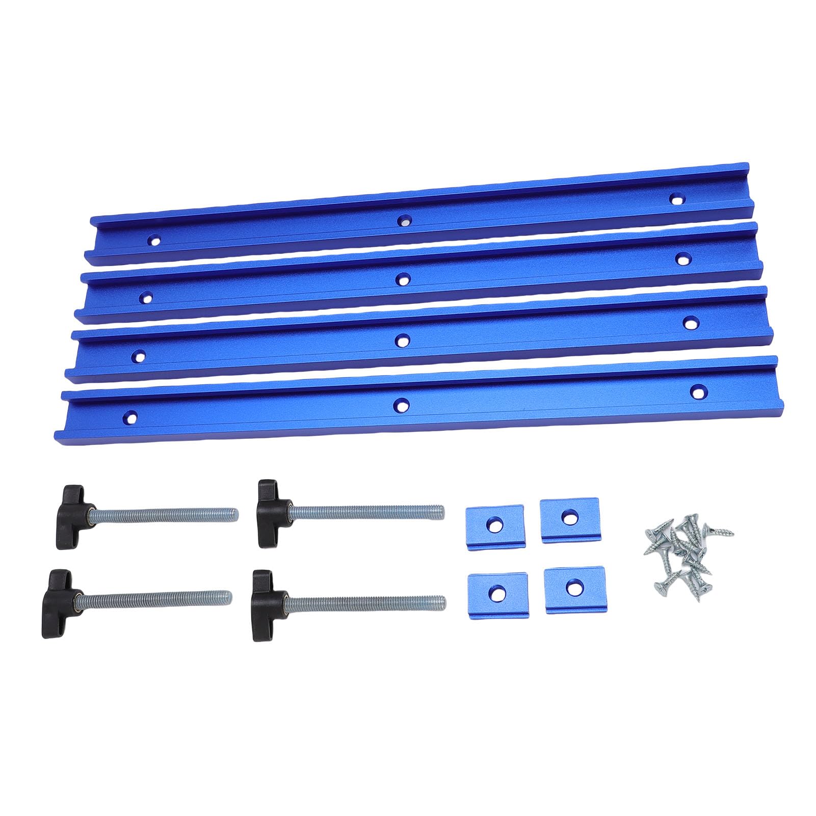 Sxhlseller Set di Guide Scorrevoli e Cursori Durevoli con Scanalatura a T per Progetti di Lavorazione del Legno Lega di Alluminio 15,7" Blu